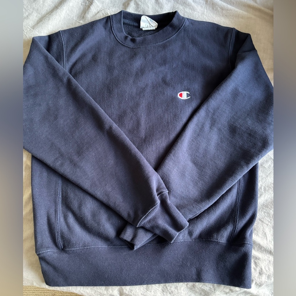 Champion Men's Dark Blue Crewneck Sweater
